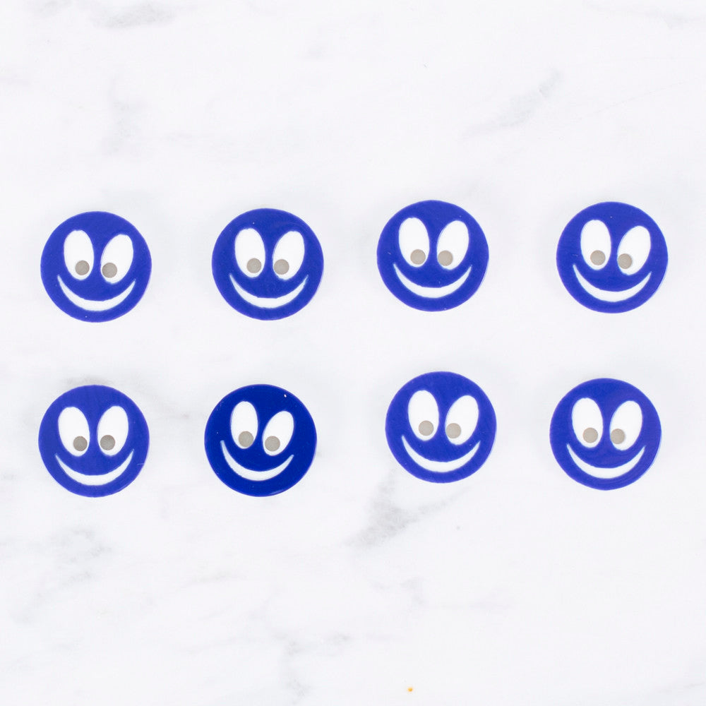 Loren Crafts 8'li Gülen Yüz Açık Lacivert Düğme - 0523